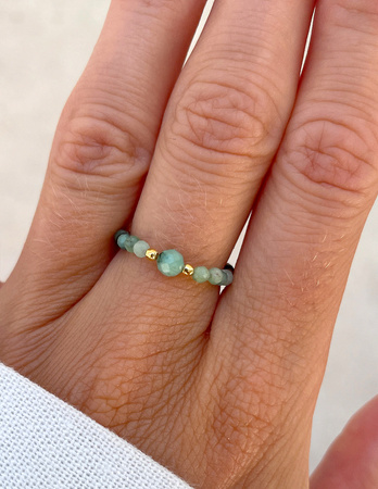 Pierścionek elastyczny - Szmaragd