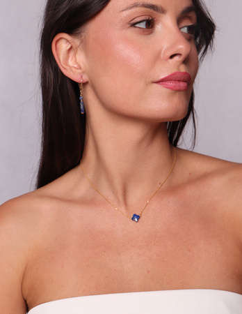 Necklace made of natural stones dendritic agate gold-plated toggle with a pendant