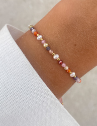 Bracelet Natural Stones Rose Quartz and Rhodochrosite