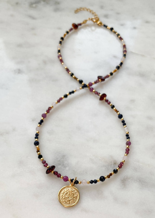 Naszyjnik Znak Zodiaku Lew Kamienie Naturalne z Zawieszką