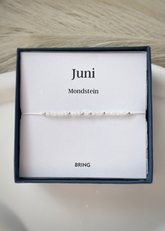 Bransoletka Kamień Urodzeniowy - Czerwiec srebrna