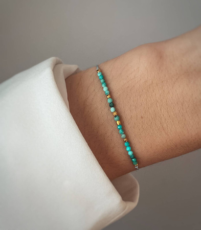 Bransoletka Kamień Urodzeniowy - Grudzień pozłacana