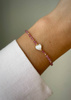 Bracelet and Ring Set - Rose Quartz, Rhodochrosite and Mother of Pearl