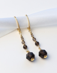 3 cm gold-plated, faceted hoop earrings