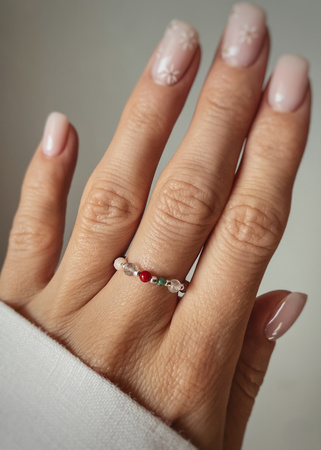 Pierścionek elastyczny znak zodiaku Ryby srebrne