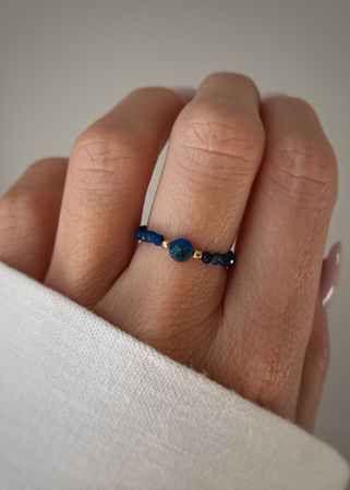 Pierścionek elastyczny lapis lazuli