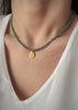 Necklace made of natural stones dendritic agate gold-plated toggle with a pendant
