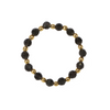 Elastic ring with natural obsidian stones