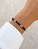 Bracelet on rubber band agate mossy with hematite - abundance, confidence, optimism