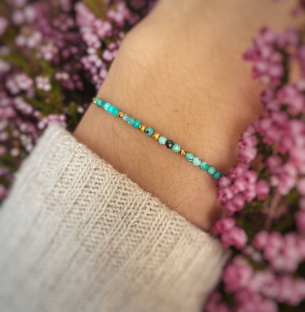 Bransoletka Kamień Urodzeniowy - Grudzień pozłacana