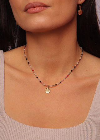 Naszyjnik Znak Zodiaku Waga Kamienie Naturalne z Zawieszką