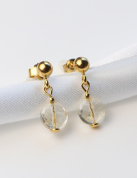 3 cm gold-plated, faceted hoop earrings