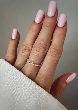 Pierścionek Elastyczny Kamienie Naturalne Kryształ Górski