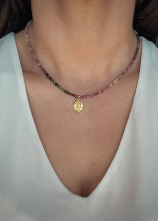 Naszyjnik Kamienie Naturalne Mix Turmalinów z zawieszką