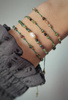 Bracelet natural zoisite stones with ruby, spinel, silk thread
