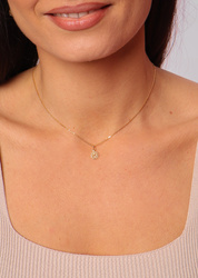 Necklace made of natural stones dendritic agate gold-plated toggle with a pendant