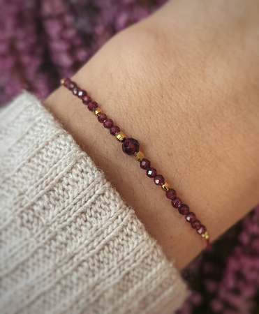 Bransoletka Kamień Urodzeniowy - Styczeń pozłacana