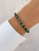 Bransoletka na gumce z malachitu z hematytem - ochrona, szczęście, obfitość, optymizm