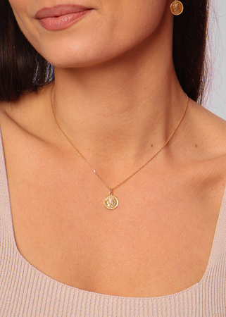 Necklace made of natural stones dendritic agate gold-plated toggle with a pendant