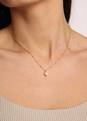 Necklace made of natural stones dendritic agate gold-plated toggle with a pendant
