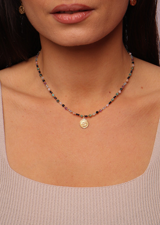 Naszyjnik Znak Zodiaku Wodnik Kamienie Naturalne z Zawieszką