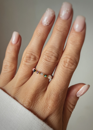 Pierścionek elastyczny znak zodiaku Ryby pozłacane