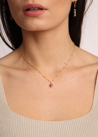 Necklace made of natural stones dendritic agate gold-plated toggle with a pendant