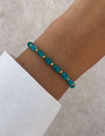 Bransoletka na gumce jadeit morski - szczęście, pomyślność, spełnienie marzeń