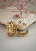 3 cm gold-plated, faceted hoop earrings