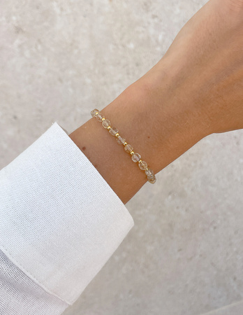 Citrin-Gummiband-Armband mit Hämatit - Erfolg, Glück und Wohlstand
