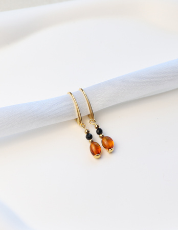 3 cm gold-plated, faceted hoop earrings