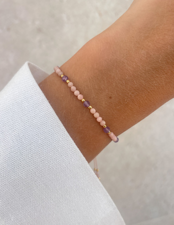 Bransoletka na nici z opalem i ametystem - ochrona, odrodzenie, jasność umysłu