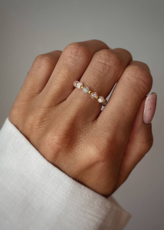 Pierścionek Elastyczny Kamienie Naturalne Morganit