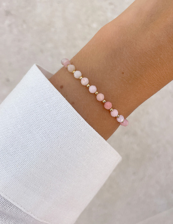 Bransoletka na gumce z opalu z hematytem - ochrona, optymizm, kreatywność