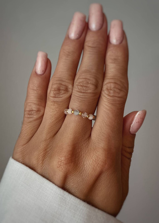 Pierścionek Elastyczny Kamienie Naturalne Morganit