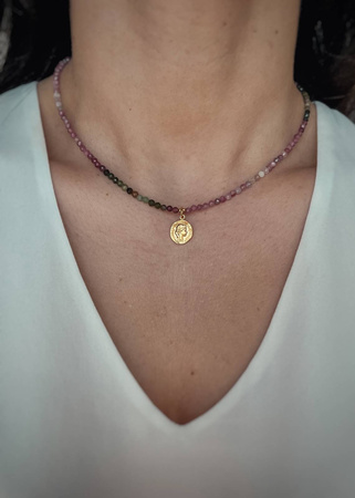 Naszyjnik Kamienie Naturalne Mix Turmalinów z zawieszką