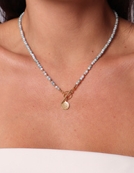 Naszyjnik kamień larimar toggle z zawieszką