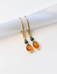 3 cm gold-plated, faceted hoop earrings