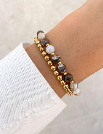 Bransoletki na gumce - jaspis z hematytem