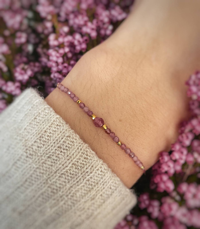 Bransoletka Kamień Urodzeniowy - Październik pozłacana