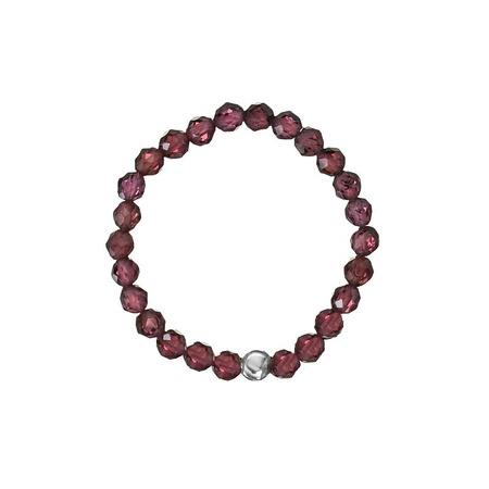 Pierścionek elastyczny kamienie naturalne granat