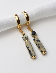 3 cm gold-plated, faceted hoop earrings