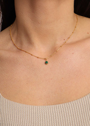 Necklace made of natural stones dendritic agate gold-plated toggle with a pendant