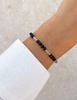 Bracelet on rubber band agate mossy with hematite - abundance, confidence, optimism