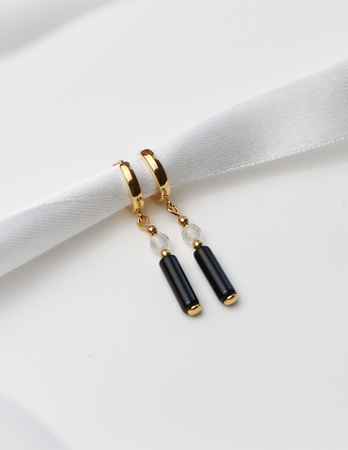 3 cm gold-plated, faceted hoop earrings