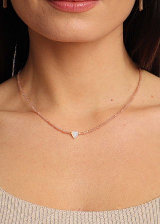 Naszyjnik Rodochrozyt i Masa Perłowa