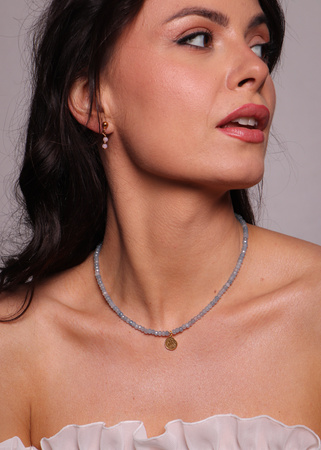 Naszyjnik jadeit błękitny z zawieszką