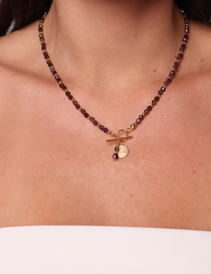 Necklace made of natural spinel stones