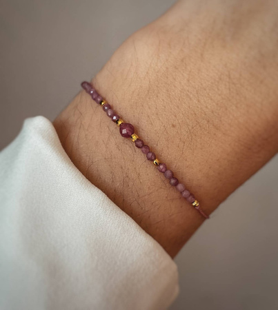 Bransoletka Kamień Urodzeniowy - Październik pozłacana