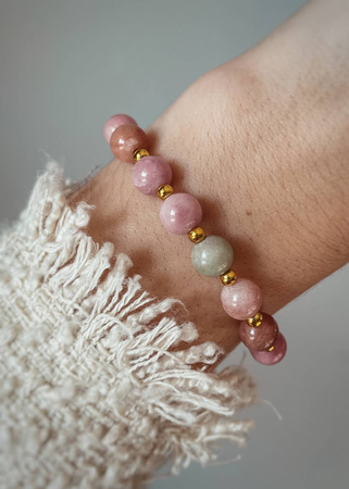 Bransoletka na gumce z Jadeitów